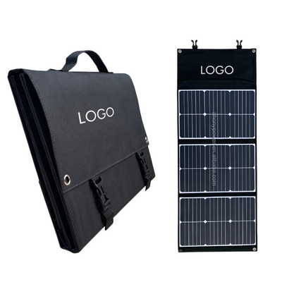Bảng điều khiển năng lượng mặt trời có thể gập lại bằng silicon đơn tinh thể màu đen và trắng 60W