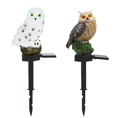 Đèn LED sân vườn chạy bằng năng lượng mặt trời Owl Ánh sáng trang trí bãi cỏ Ánh sáng không thấm nước Mềm mại Màu trắng ấm 2700K
