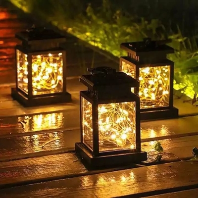 Treo đèn lồng Đèn hoa trang trí ngoài trời không thấm nước Vòng hoa cổ tích Vườn năng lượng mặt trời Sân vườn Đèn cung điện