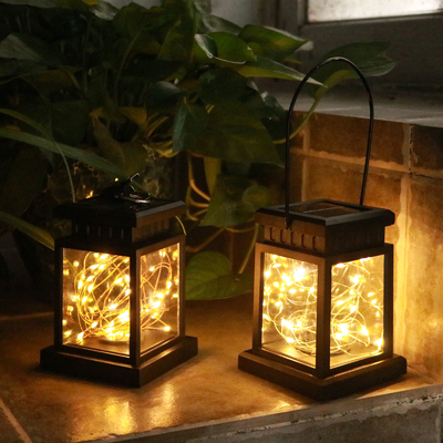 Treo đèn lồng Đèn hoa trang trí ngoài trời không thấm nước Vòng hoa cổ tích Vườn năng lượng mặt trời Sân vườn Đèn cung điện