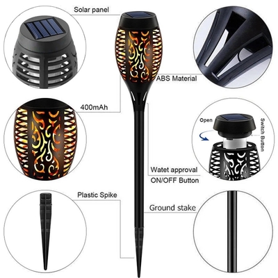 12LED 33LED Đèn pin năng lượng mặt trời nhấp nháy ngoài trời Đèn LED năng lượng mặt trời không thấm nước