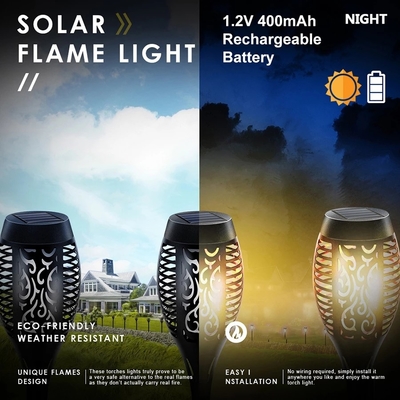 12LED 33LED Đèn pin năng lượng mặt trời nhấp nháy ngoài trời Đèn LED năng lượng mặt trời không thấm nước