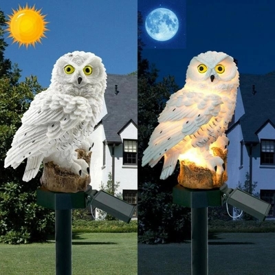 Đèn LED sân vườn chạy bằng năng lượng mặt trời không thấm nước Cú trang trí bãi cỏ động vật Giáng sinh độc đáo