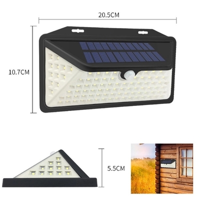 Cảm biến chuyển động 240V Đèn LED chiếu sáng bằng năng lượng mặt trời Đèn tường không dây bên ngoài an ninh