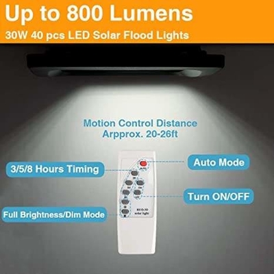 Đèn LED ngoài trời 40w năng lượng mặt trời lũ lụt Kênh nhà để xe Đèn đường năng lượng mặt trời với điều khiển từ xa