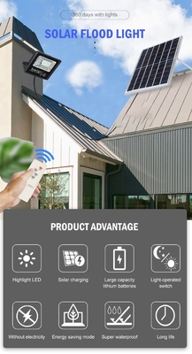 Đèn LED ngoài trời 40w năng lượng mặt trời lũ lụt Kênh nhà để xe Đèn đường năng lượng mặt trời với điều khiển từ xa