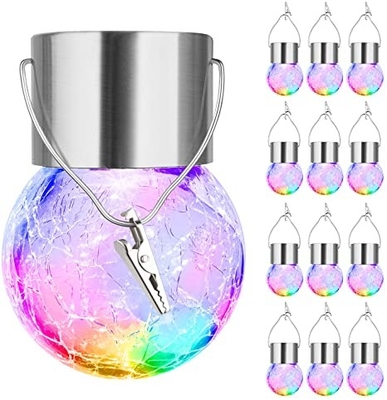 Trang trí ngoài trời Bóng thủy tinh nứt Ánh sáng Mặt trời Bóng không thấm nước có tay cầm