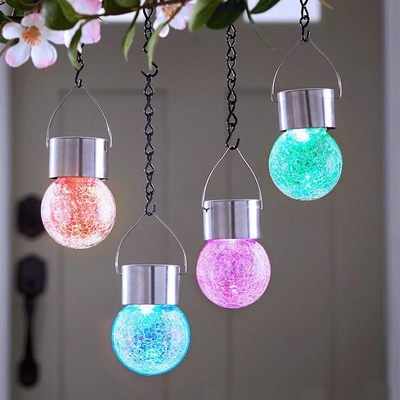 Trang trí ngoài trời Bóng thủy tinh nứt Ánh sáng Mặt trời Bóng không thấm nước có tay cầm