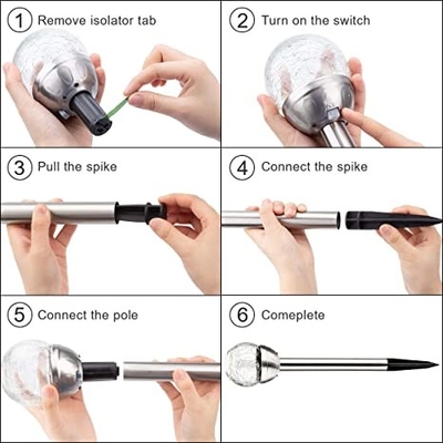 Bóng thủy tinh chống nứt Bóng đèn LED năng lượng mặt trời Đèn sân vườn Đường phố Cricket 5V