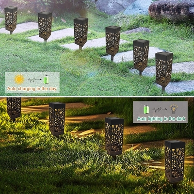 Đèn LED cảnh quan năng lượng mặt trời rỗng Đèn sân vườn ngoài trời IP65 6000K