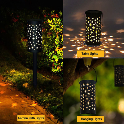 Đèn LED năng lượng mặt trời trang trí không thấm nước Đèn chiếu sáng sân vườn Star Moon Hollow Light 6000K