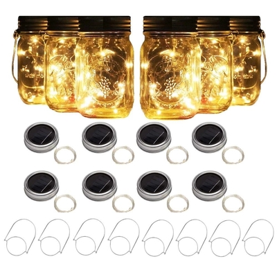 2700K LED Đèn Fairy chạy bằng năng lượng mặt trời cho Mason Jar Nắp Chèn Màu sắc thay đổi ngoài trời