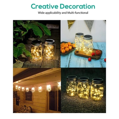 2700K LED Đèn Fairy chạy bằng năng lượng mặt trời cho Mason Jar Nắp Chèn Màu sắc thay đổi ngoài trời