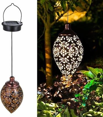 Ban đêm IP66 Đèn LED năng lượng mặt trời Đèn sân vườn Vòng hoa Đèn lồng trang trí chạy bằng năng lượng mặt trời Retro 3500K