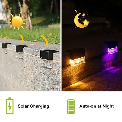 IP65 Đèn sàn năng lượng mặt trời màu trắng ấm áp ngoài trời Hàng rào cầu thang 2700K Đèn sàn dẫn năng lượng mặt trời được cung cấp năng lượng mặt trời