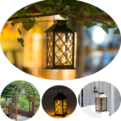 Đèn LED sân vườn chạy bằng năng lượng mặt trời Đèn lồng ngoài trời Dây đồng Dây không thấm nước Mặt dây chuyền ngoài trời Ánh sáng