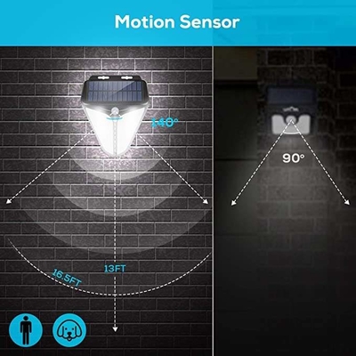 Sân vườn IP65 Đèn LED chiếu sáng năng lượng mặt trời Đèn tường thông minh Cảm ứng cơ thể con người Ánh sáng mắt đại bàng 6000K
