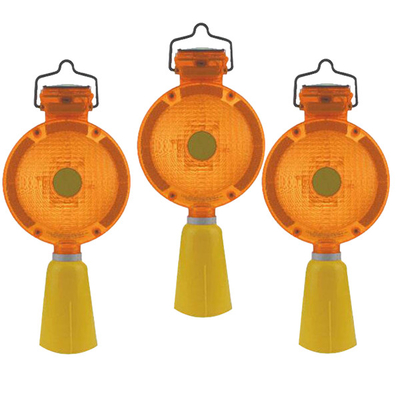 Cảnh báo LED rào đón bằng năng lượng mặt trời Đèn LED nhấp nháy Đường kính 19cm Chiều cao 38cm