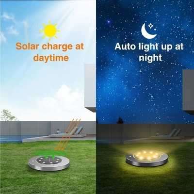 Đèn chiếu sáng mặt đất chạy bằng năng lượng mặt trời không thấm nước Lối đi trong vườn 8 đèn LED chạy bằng năng lượng mặt trời