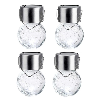 IP65 Solar Crackle Light Trang trí không thấm nước Đèn chùm bóng thủy tinh