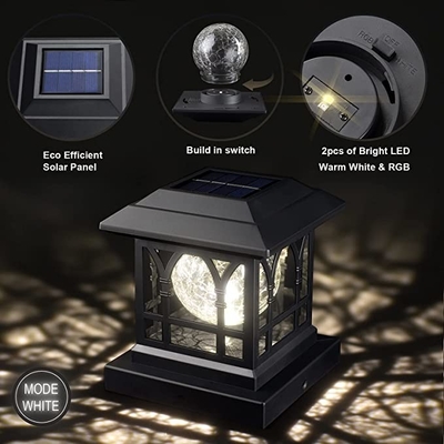 Courtyard Solar Powered Pillar Light Đèn đường trang trí 3w