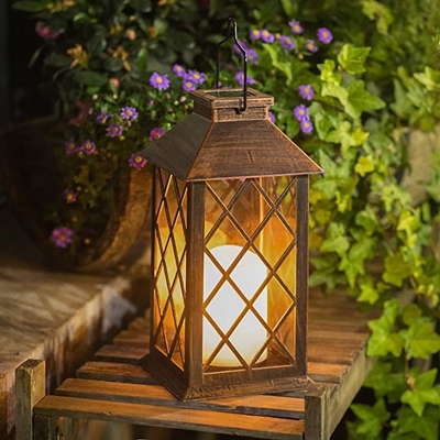 Đèn treo sân vườn LED năng lượng mặt trời 3500K với nến nhấp nháy