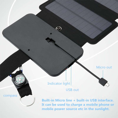 Bảng điều khiển năng lượng mặt trời có thể gập lại 10W Thiết bị đầu ra USB 5V 2.1A cho điện thoại thông minh