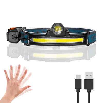 Sạc USB Cảm Ứng Đèn Pha Zoom COB LED Đội Đầu Tích Hợp Pin Đèn Pin Đa Năng 6 Chế Độ Đèn Pin Đội Đầu